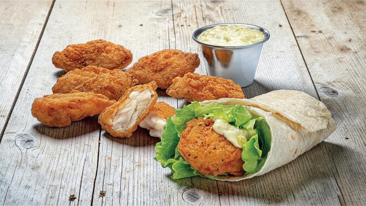 Runza® Fish Nuggets and Fish Wrap with tartar sauce